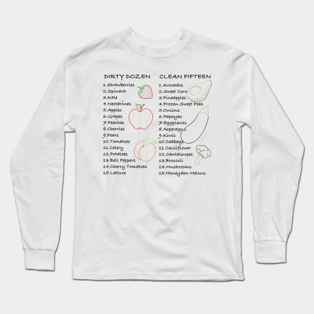 Fruits and Veggies Long Sleeve T-Shirt by NikInked